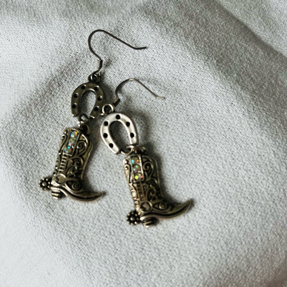 Western Boot Dangle Earrings